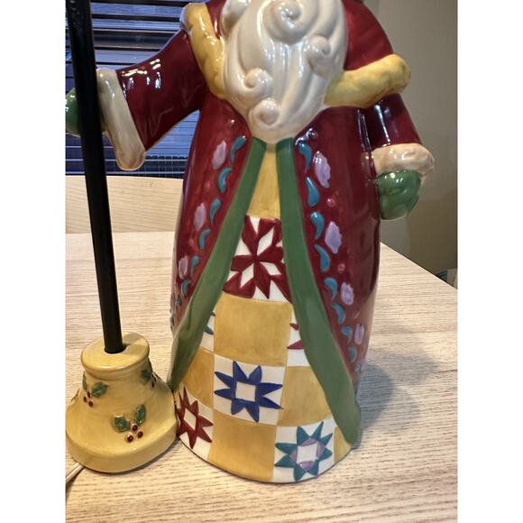 Jim Shore Santa With Street Light / Lamp Post Electric 2004 Rare Ceramic Works - Picture 6 of 7
